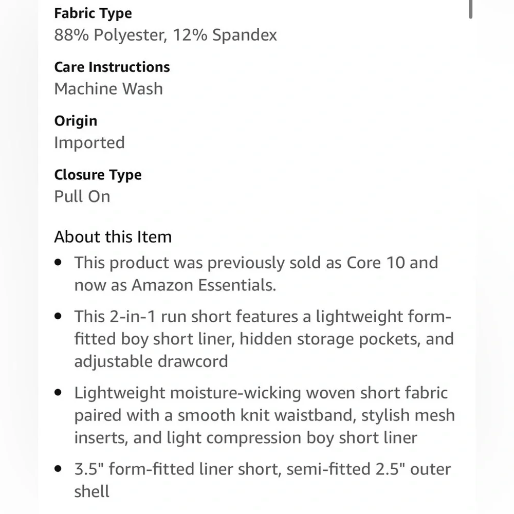 CORE 10 Women's Standard-Fit Knit Waistband 2-in-1 Woven Running Short
